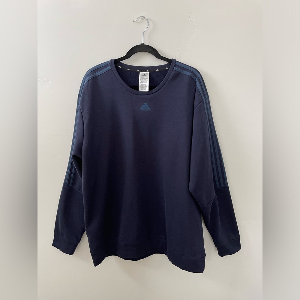 Adidas Blue Crewneck Sweater with Classic Design